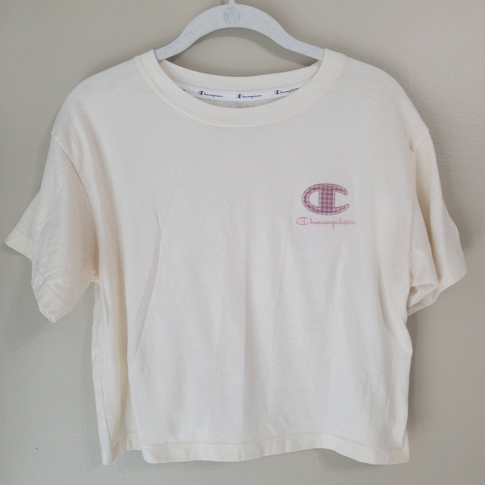 Champion Cropped Baby Tee Cream Size XS
